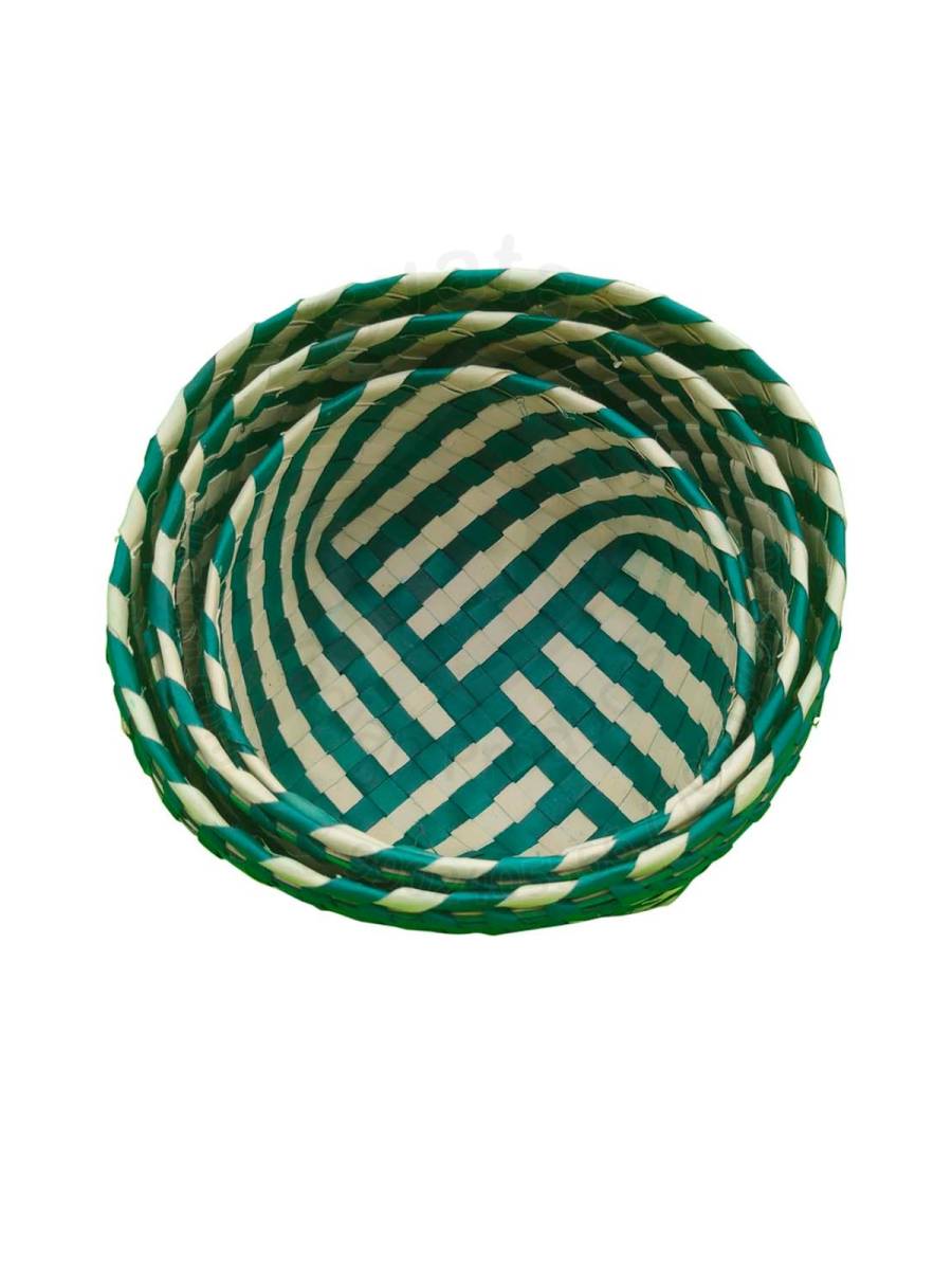 Organizers&nbsp;- Chettinad Kottan - Stacked Bowl, Dark Green - Geographical Indexed

