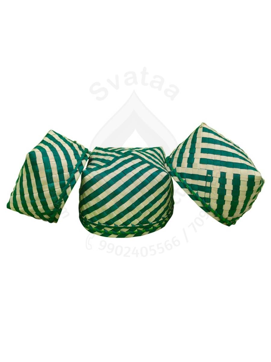 Organizers&nbsp;- Chettinad Kottan - Stacked Bowl, Dark Green - Geographical Indexed
