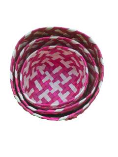 Organizers&nbsp;- Chettinad Kottan - Stacked Bowl, Dark Pink - Geographical Indexed
