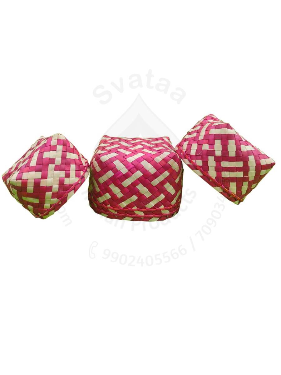 Organizers&nbsp;- Chettinad Kottan - Stacked Bowl, Dark Pink - Geographical Indexed

