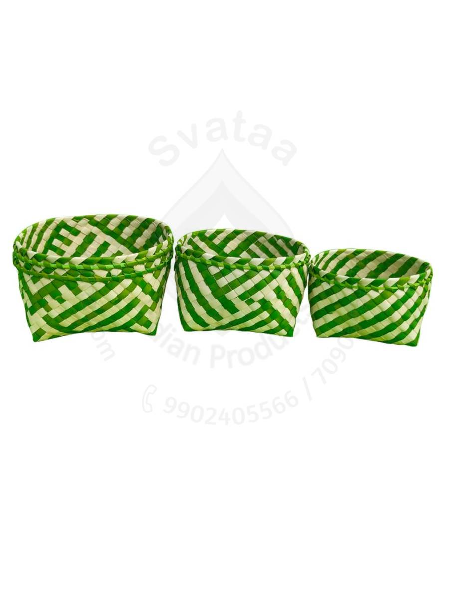Organizers&nbsp;- Chettinad Kottan - Stacked Bowl, Parrot Green - Geographical Indexed
