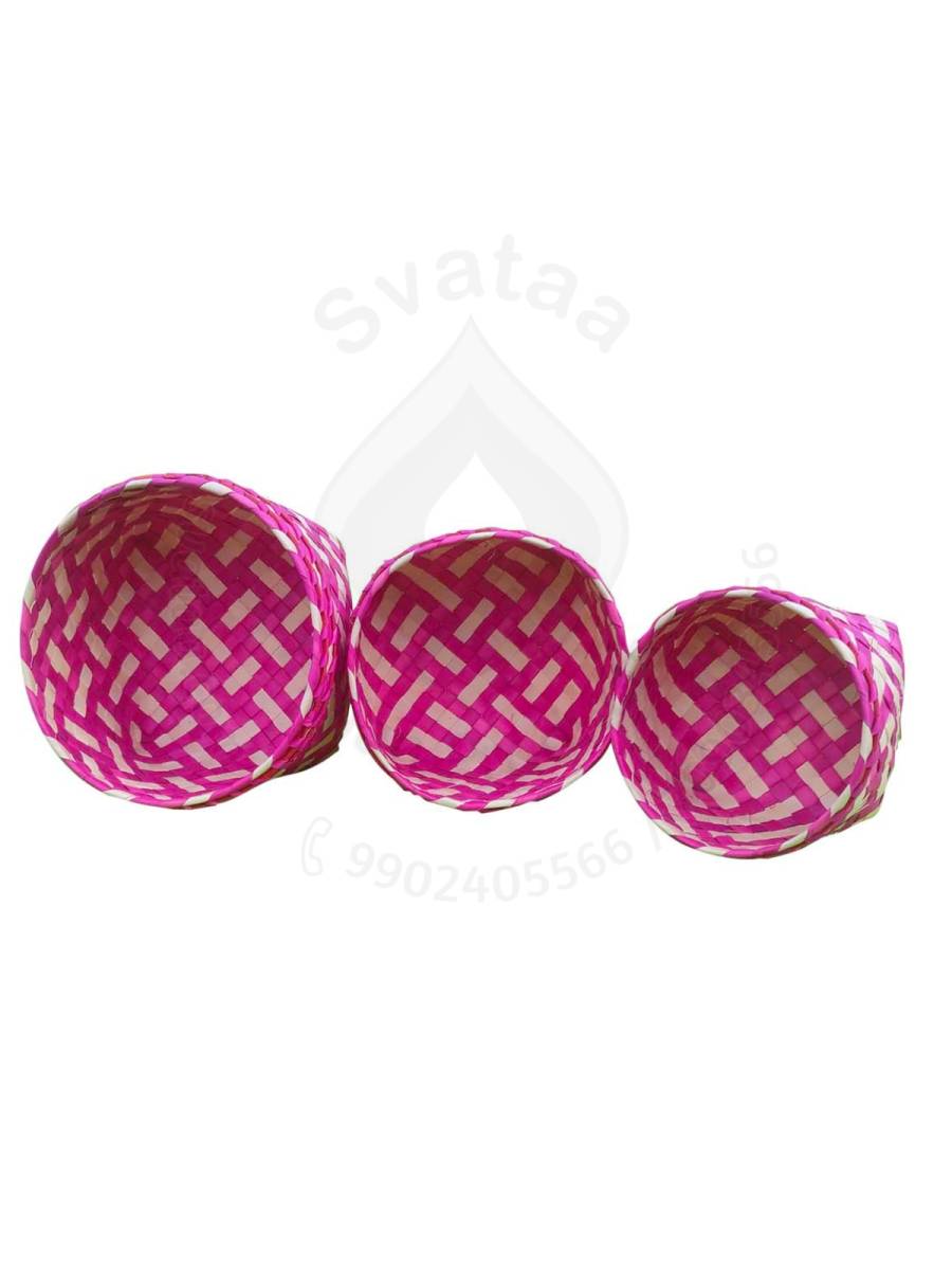 Organizers&nbsp;- Chettinad Kottan - Stacked Bowl, Pink - Geographical Indexed
