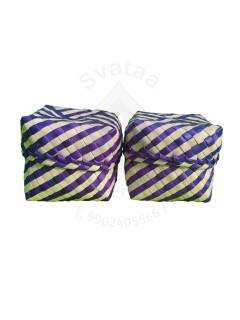 Organizers&nbsp;- Chettinad Kottan - Plain Kottan Box, Blue - Geographical Indexed (Pack of 2)
