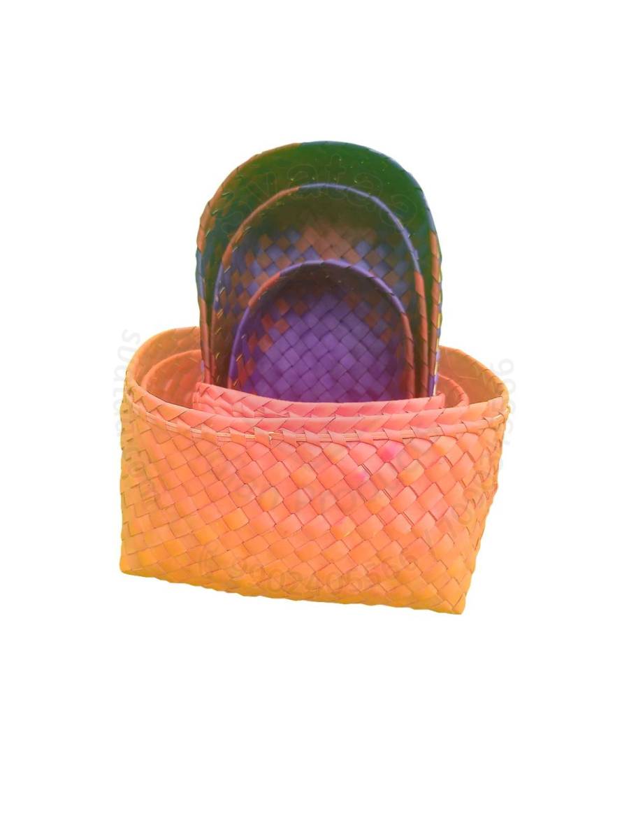 Organizers - Chettinad Kottan - Box In Box , Orange-Blue-Brown - Geographical Indexed
