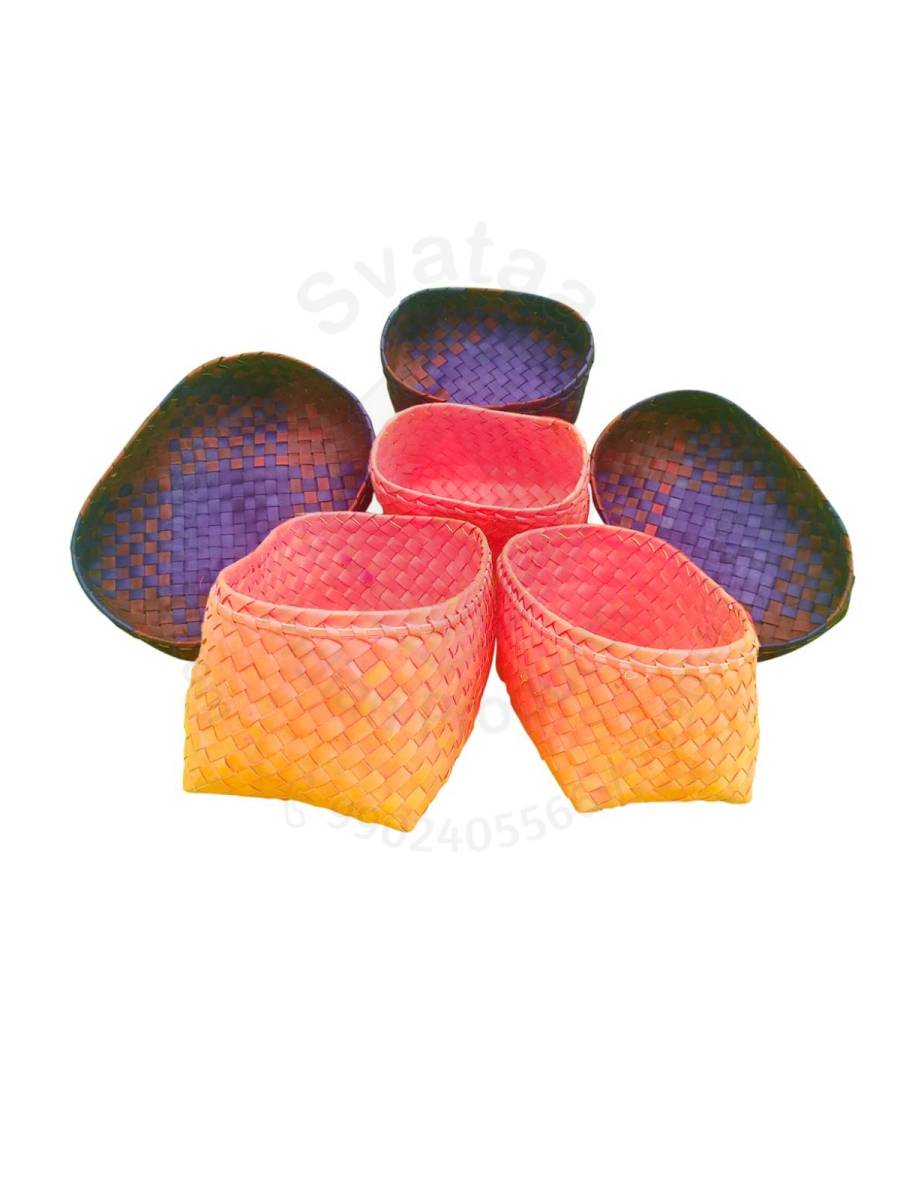 Organizers - Chettinad Kottan - Box In Box , Orange-Blue-Brown - Geographical Indexed

