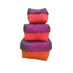 Organizers&nbsp;- Chettinad Kottan - Box In Box , Red-Purple-Blue - Geographical Indexed
