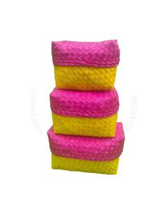 Organizers&nbsp;- Chettinad Kottan - Box In Box, Yellow-Pink - Geographical Indexed
