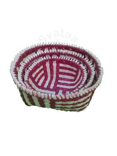 Organizers&nbsp;- Chettinad Kottan - Stacked Spike Kottan, Maroon - Geographical Indexed
