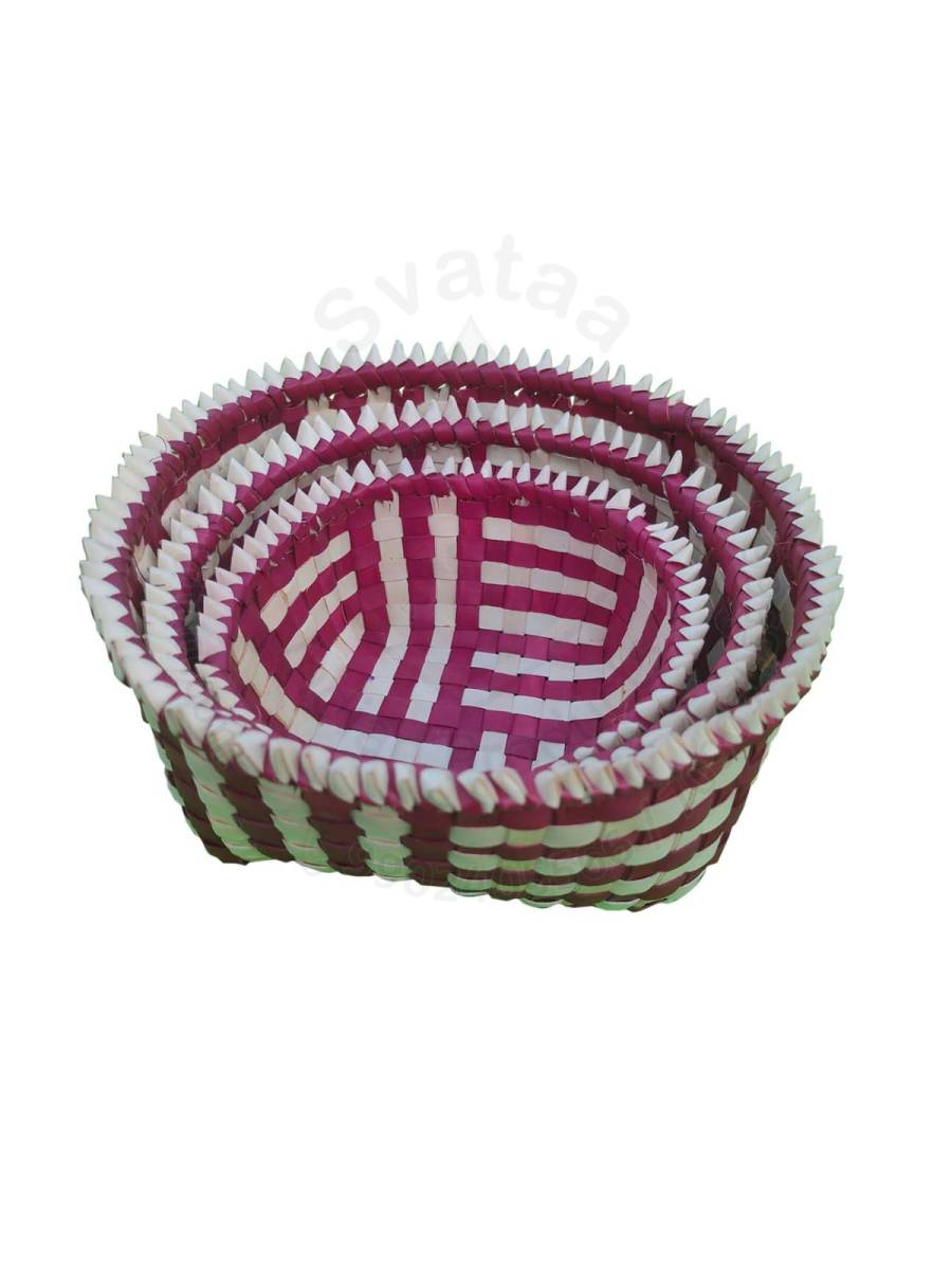 Organizers&nbsp;- Chettinad Kottan - Stacked Spike Kottan, Maroon - Geographical Indexed
