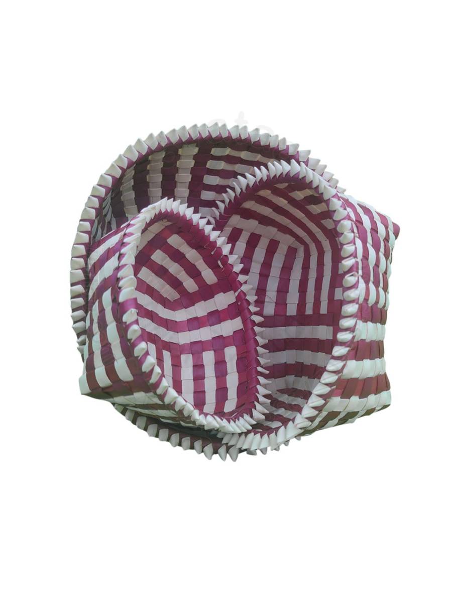 Organizers&nbsp;- Chettinad Kottan - Stacked Spike Kottan, Maroon - Geographical Indexed
