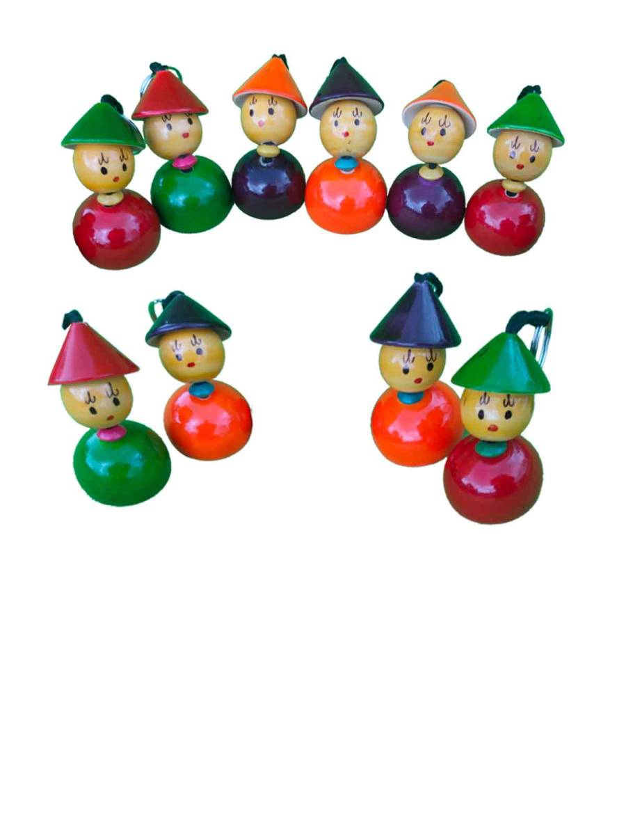 Keychain - Cone Cap Joker - Set of 10 - Assorted Color Keychain - Cone Cap Joker - Set of 10 - Assorted Color