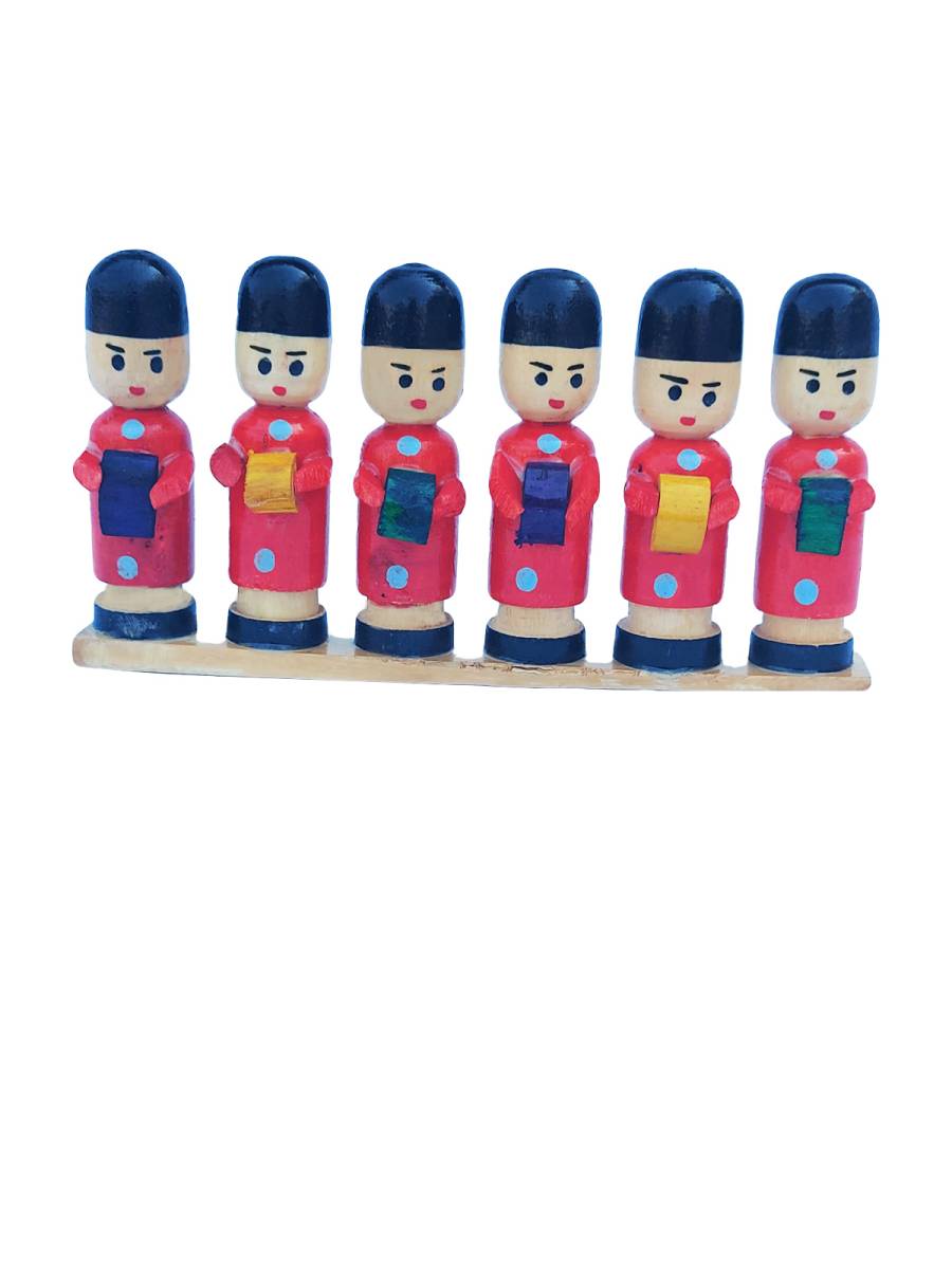 Handcrafted Wooden Police Band Set - Channapatna Toys - Geographical Indexed Handcrafted Wooden Police Band Set - Channapatna Toys - Geographical Indexed