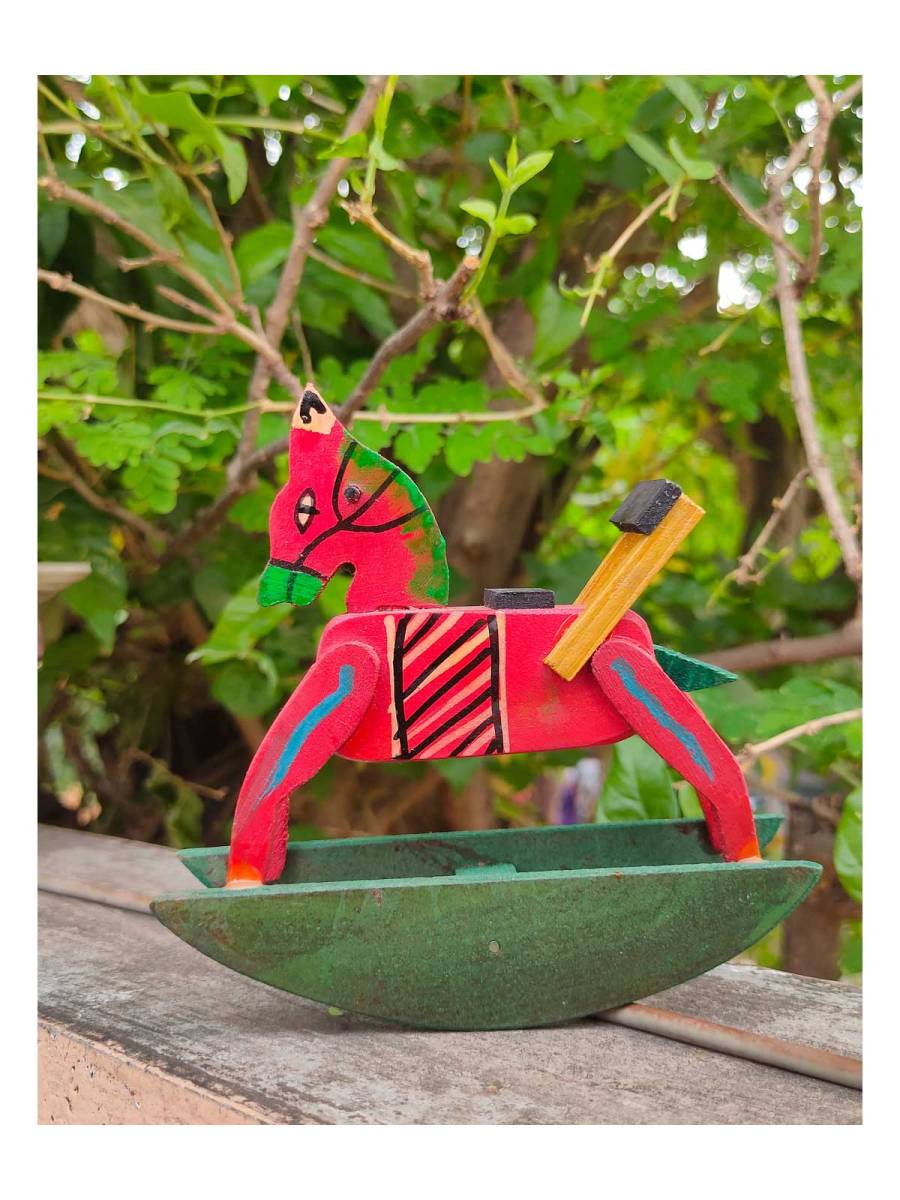 Toy - Miniature Wooden Rocking Horse