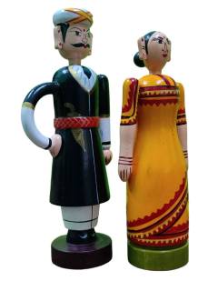 Pair Doll - Traditional Indian Couple - 9.5 inch - Yellow Pair Doll - Traditional Indian Couple - 9.5 inch - Yellow