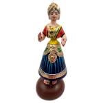 Tanjavur Dancing Doll : 11 Inch, Dark Blue-Yellow-Orange - Geographical Indexed