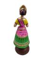 Tanjavur Dancing Doll : 11 Inch, Light Green-Pink-Yellow - Geographical Indexed