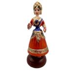 Tanjavur Dancing Doll : 11 Inch, Orange-Purple-Orange - Geographical Indexed