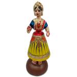 Tanjavur Dancing Doll : 11 Inch, Yellow-Orange-Dark Blue - Geographical Indexed