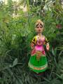 Tanjavur Dancing Doll : 11 Inch, Light Green-Pink-Yellow - Geographical Indexed