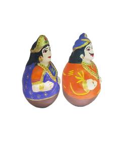 Tanjavur Raja Rani Doll - Roly Poly Doll Pair - Geographical Indexed