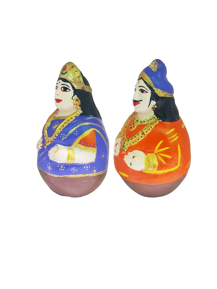 Tanjavur Raja Rani Doll - Roly Poly Doll Pair - Geographical Indexed