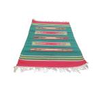 Warangal Durry - 2x3 Feet - Green-Red - Geographical Indexed