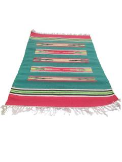 Warangal Durry - 2x3 Feet - Green-Red - Geographical Indexed