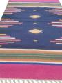 Warangal Durry - 2x3 Feet - Navy Blue-Pink - Geographical Indexed