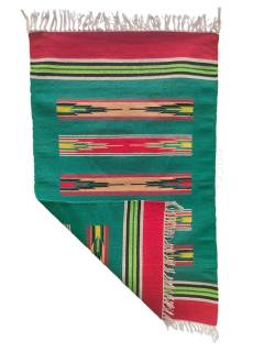 Warangal Durry - 2x3 Feet - Green-Red - Geographical Indexed
