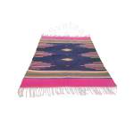 Warangal Durry - 2x3 Feet - Navy Blue-Pink - Geographical Indexed
