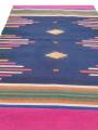 Warangal Durry - 2x3 Feet - Navy Blue-Pink - Geographical Indexed
