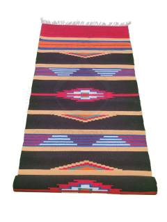 Warangal Durry - 2x6 Feet - Black-Red - Geographical Indexed
