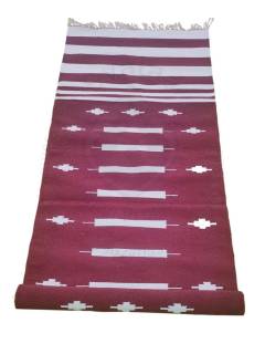 Warangal Durry - 2x6 Feet - Maroon-White - Geographical Indexed
