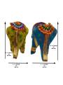 Rajasthani Kathputli - Elephant - Small - Set of 2 - Assorted - Geographical Indexed