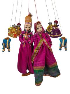 Rajasthani Kathputli, Dark Pink Combo - Geographical Indexed