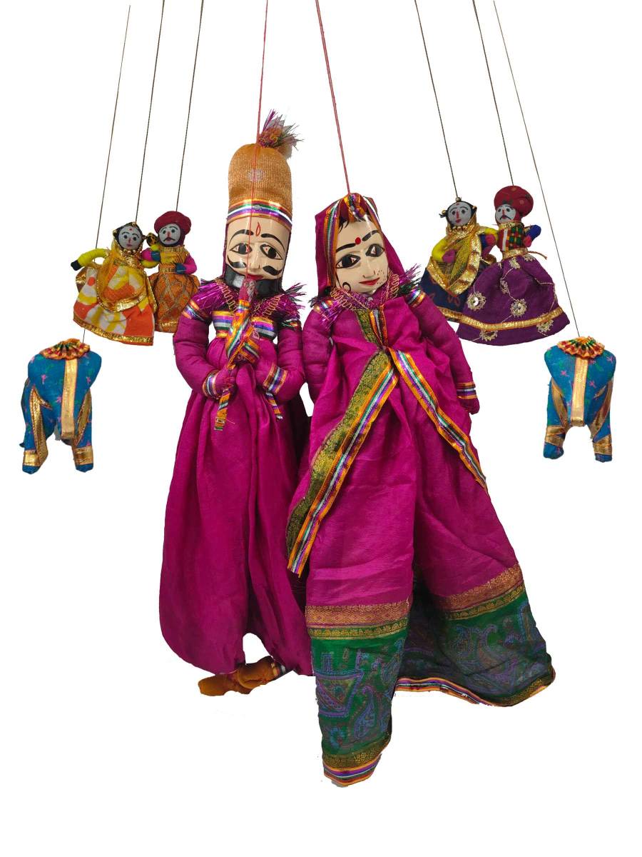 Rajasthani Kathputli, Dark Pink Combo - Geographical Indexed