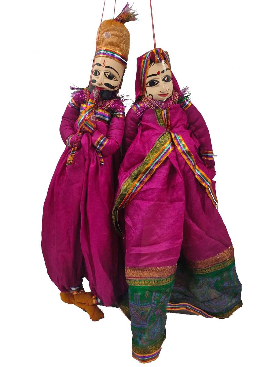 Rajasthani Kathputli, Dark Pink Combo - Geographical Indexed