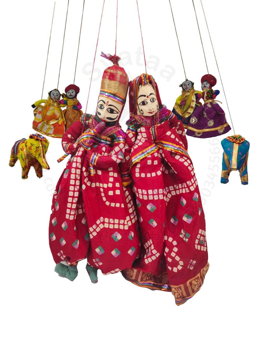 Rajasthani Kathputli, Maroon Combo - Geographical Indexed
