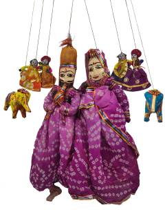 Rajasthani Kathputli, Purple Pink Combo - Geographical Indexed