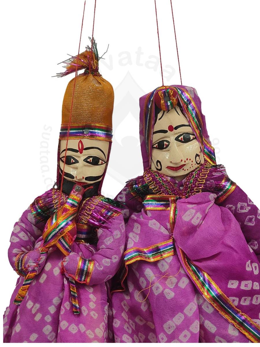 Rajasthani Kathputli, Purple Pink Combo - Geographical Indexed

