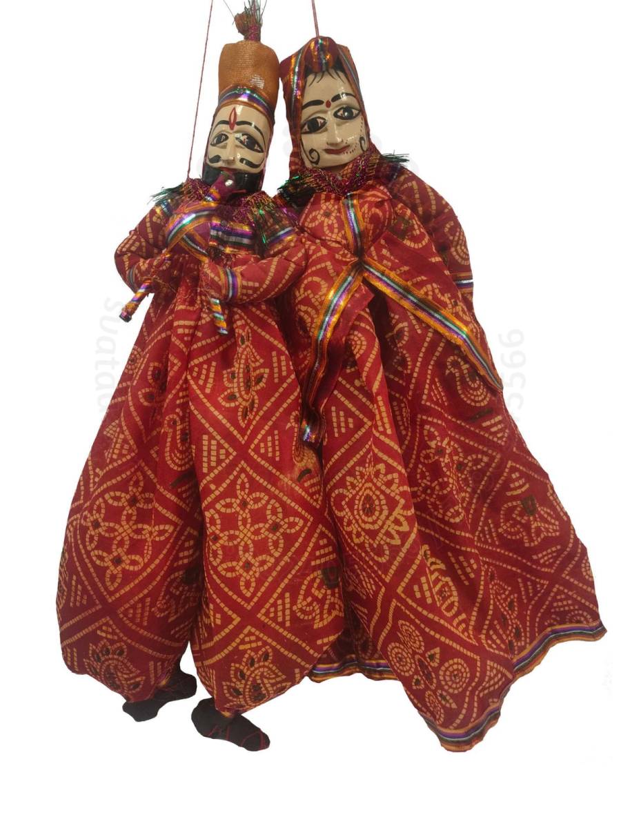 Rajasthani Kathputli, Red Combo - Geographical Indexed
