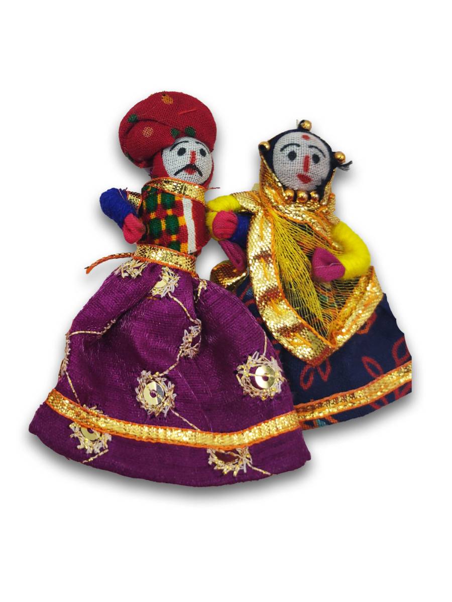Rajasthani Kathputli - Couple Doll - Small - Assorted - Geographical Indexed Rajasthani Kathputli - Couple Doll - Small - Assorted - Geographical Indexed
