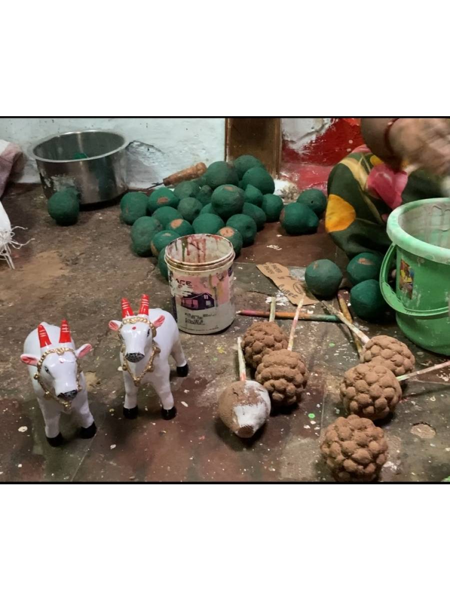 Kinnala Arts - Festive Decor - Wooden Fruits with Octagonal  Tray - Geographical Indexed