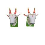 Kinnala Arts - Nandi Face, Pair, Big - 11 inches, White and Red - Geographical Indexed