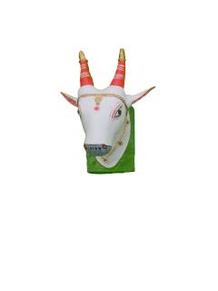 Kinnala Arts - Nandi Face, Single, Big - 11 inches, White and Red - Geographical Indexed