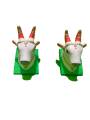 Kinnala Arts - Mini Nandi Face, Pair, Small-5" , White And Red - Geographical Index